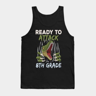 Dinosaur Kids Ready To Attack 8Th Grade Boys Back To School Tank Top